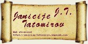 Janićije Tatomirov vizit kartica